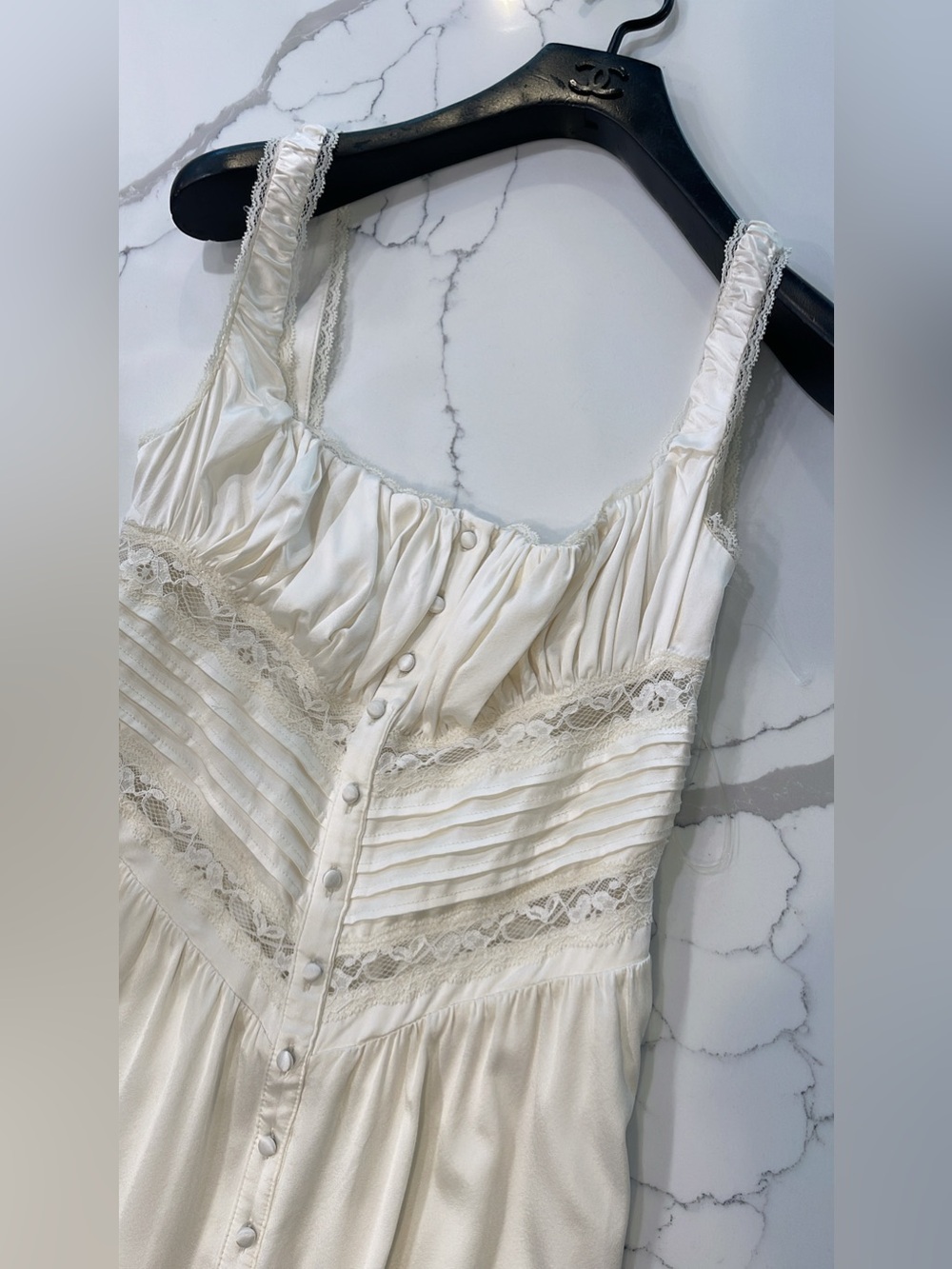 NEW HOUSE OF CB 'Illiana' Ivory Real Silk Maxi Dress Size S - Picture 9 of 13
